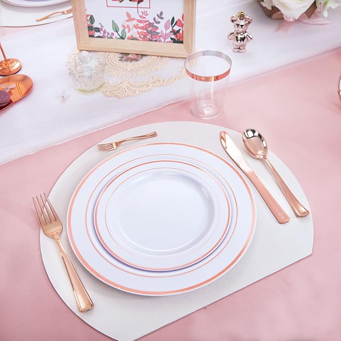 WDF160 Piece Rose Gold Disposable Cutlery Set - Image 9