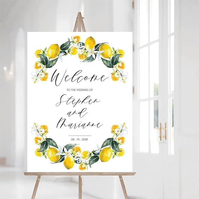 Wedding Welcome Sign Lemon Citrus by Custom