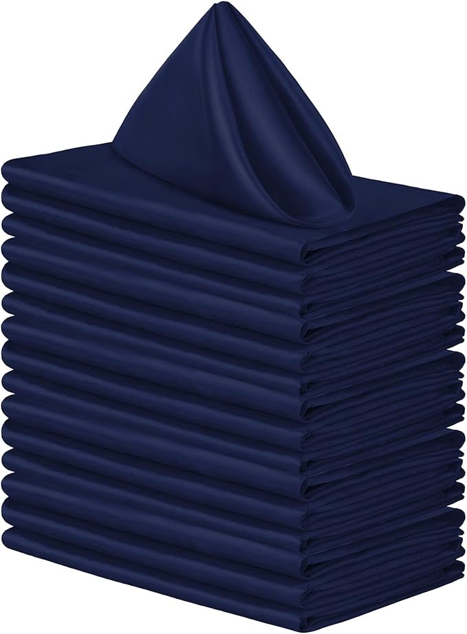 Aneco 16 Pack Square Satin Napkin Bright Silk Table Napkin Soft Smooth Fabric by Aneco