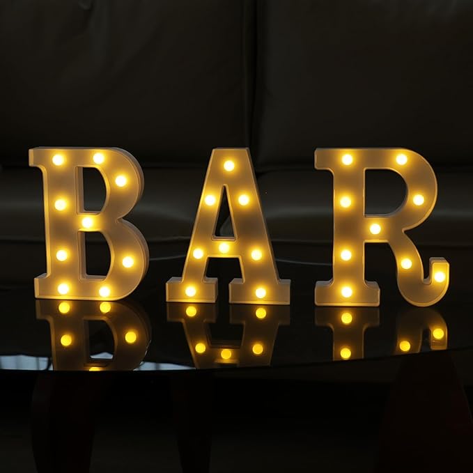 Led Light Up Letters, LED Marquee Letter Lights BAR Sign, Decorative Led - Image 4