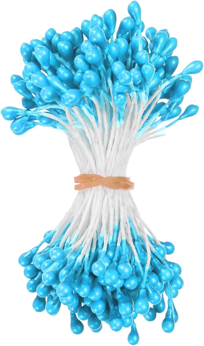 150-Pack Flower Stamens for Crafts, 5mm Double Heads Artificial Pearl Floral by MMETERXITY