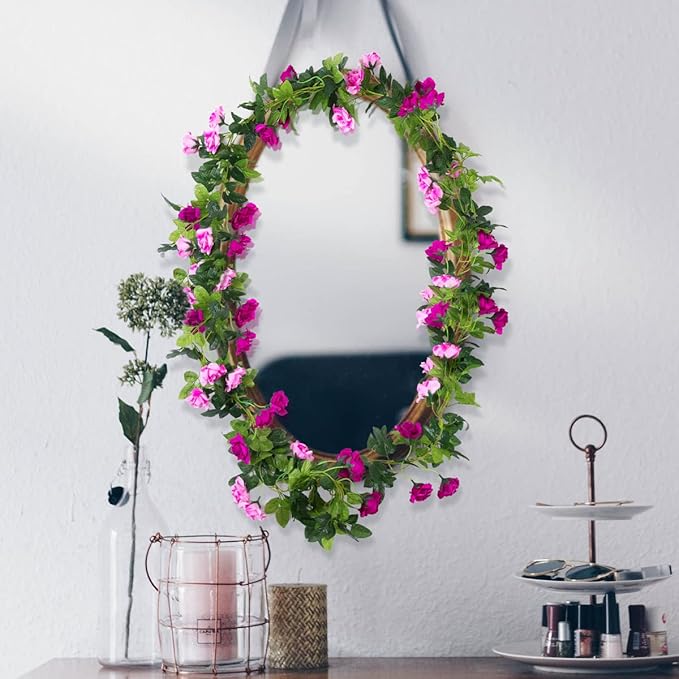 Kisflower 3PCS/23.7FT Artificial Rose Flower Garland, Fake Vines Silk Floral - Image 5