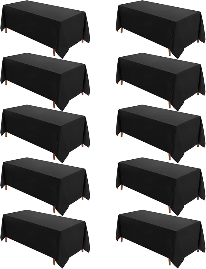 VidaFete Table Cloth 10 Pack 90 * 132inch Rectangle Tablecloth Polyester by VidaFete