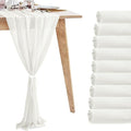 10 Pack 10ft White Chiffon Table Runners Wedding Table Runner Sheer Romantic by VZZNN