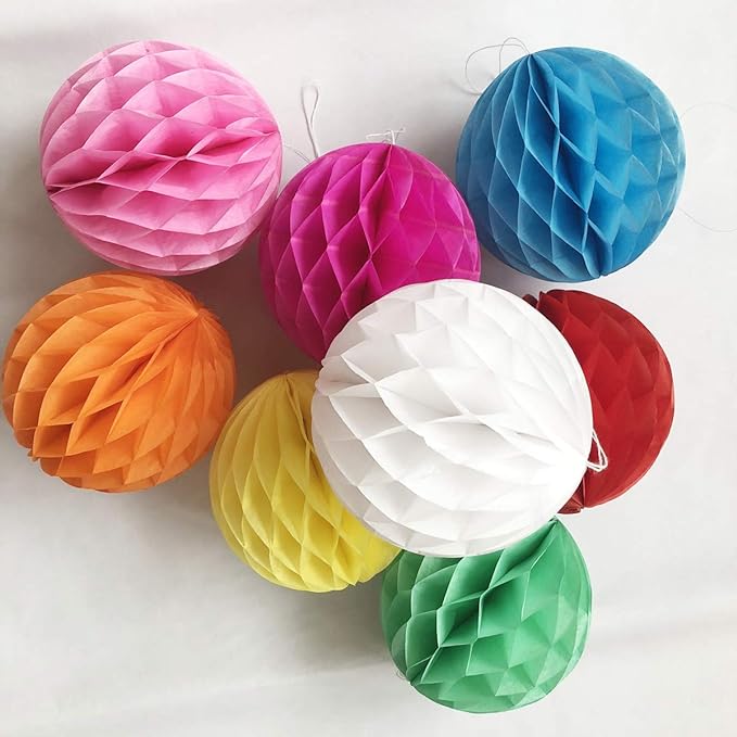 8pcs 10 Inch Paper Honeycomb Balls Decorative Tissue Pom Poms Flower Art by ZGjoy