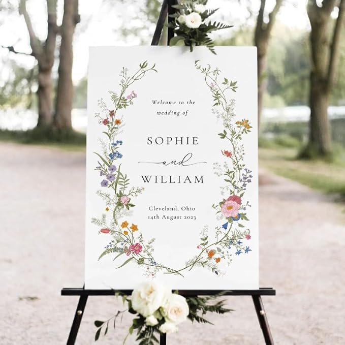 Wildflowers Floral Welcome Sign Template - Image 2