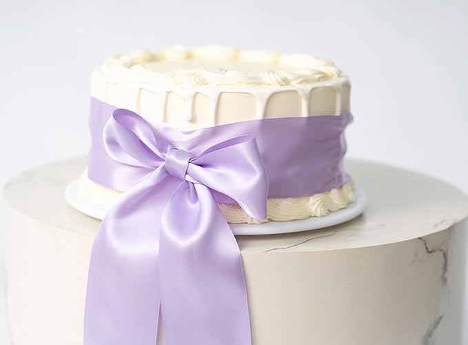 Lavender Satin Ribbon 2.5 Inch Double-Faced Ribbons 25 Yards - Image 5