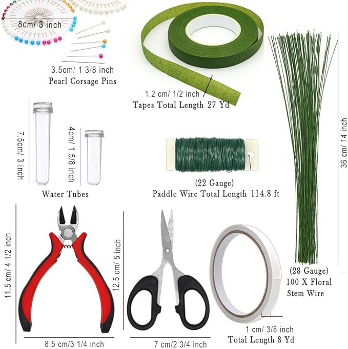 Floral Arrangement Kit, 17 Pieces Flower Tools Include Floral Wire Cutter - Image 7