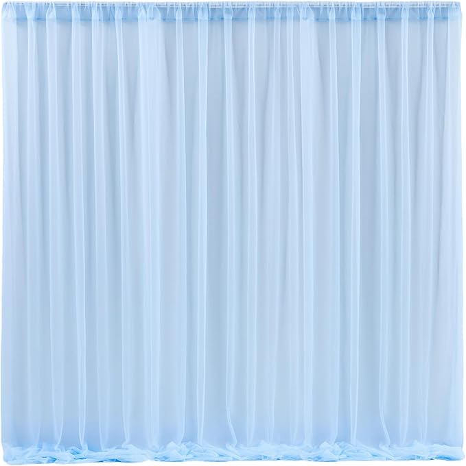 10x10 Blue Tulle Backdrop Curtains by WishCare