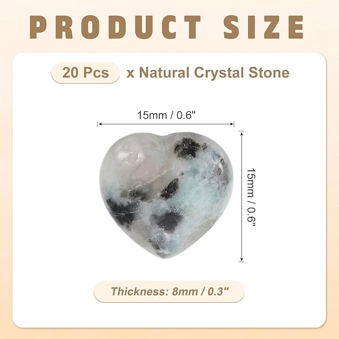 PATIKIL 20 Pcs Natural Heart Shaped Crystal Stone, 0.6 Inch Mini Polished Love - Image 2