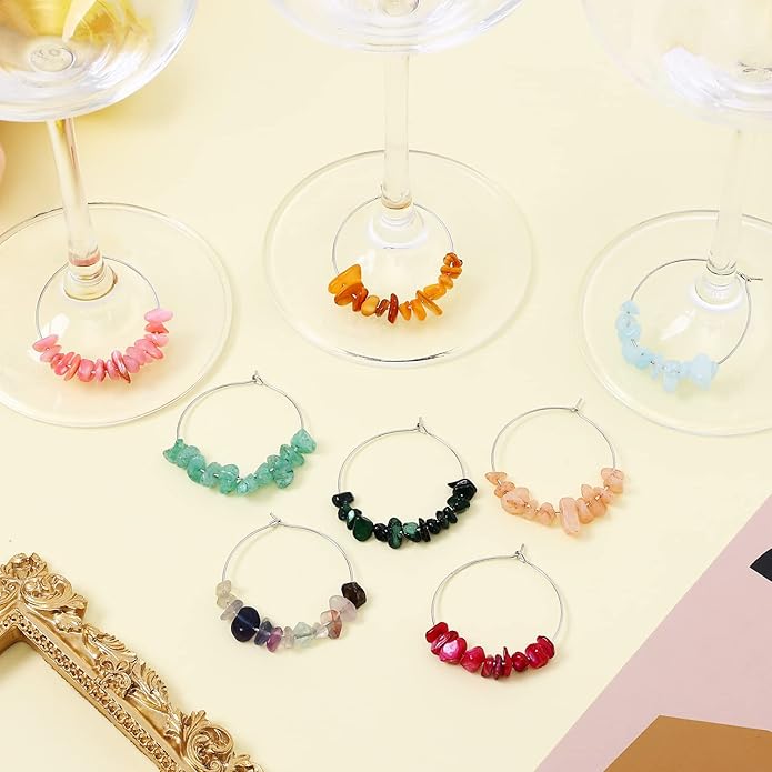 Pride & Par 24 Pcs Nature Gemstone Beads Glass Charms - Image 7