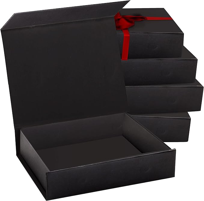 5 Pack Black Hard Gift Box by PurpleQCrafts