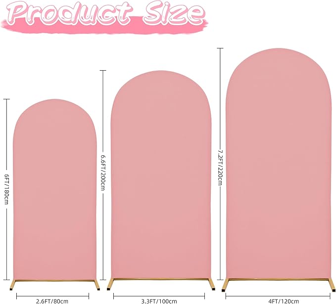 Wedding Arch Covers Arch Backdrop Cover Arch Stand Covers 7.2FT 6.6FT 6FT Set - Image 5