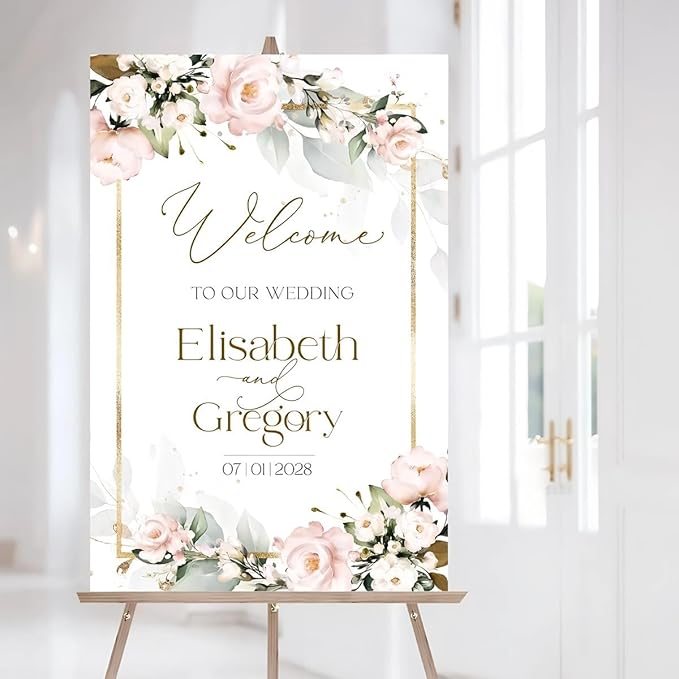 Wedding Welcome Sign Blush Pink, Blush Wedding Welcome Board by Custom