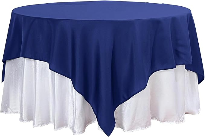Efavormart 90" Navy Blue Wholesale Linens Polyester Square Linen Tablecloth - Image 7