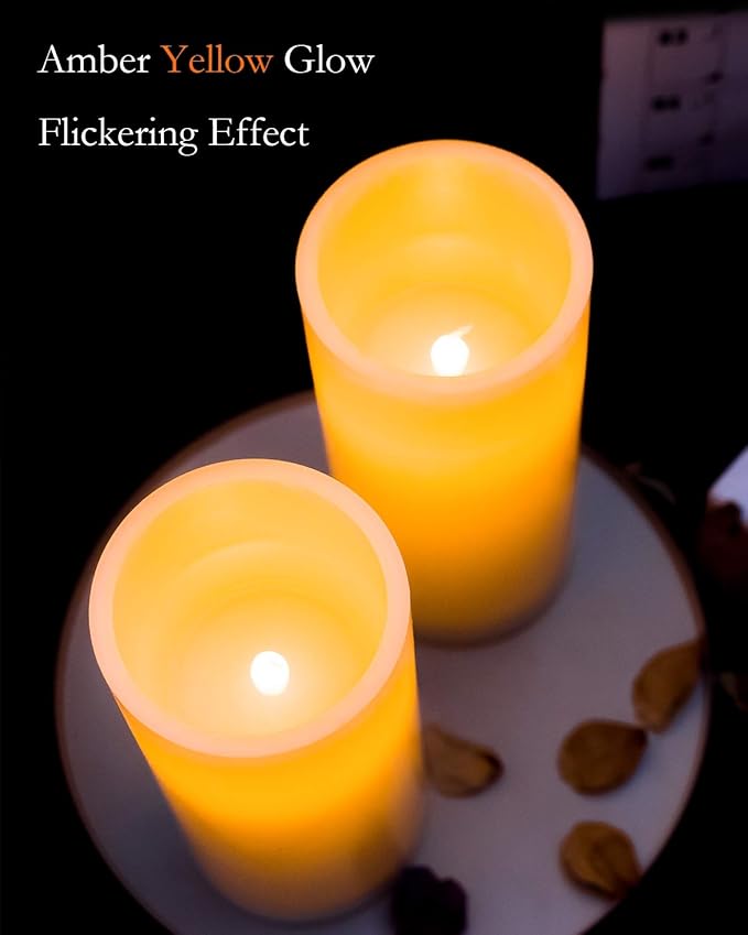 Homemory 9" x 3" Flameless Candles Battery Operated, Flickering LED Pillar - Image 4