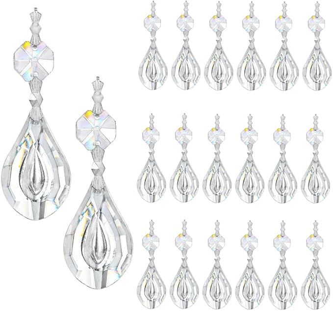 20pcs 38mm Crystal Loquat Shape Chandelier Replacement, Hanging Clear Glass by HDHYALINEDORA