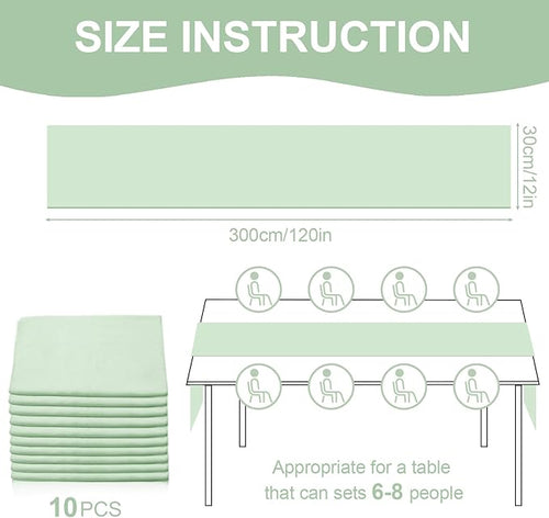 10 Pack 10ft Sage Green Chiffon Table Runners Wedding Table Runner Sheer - Image 2