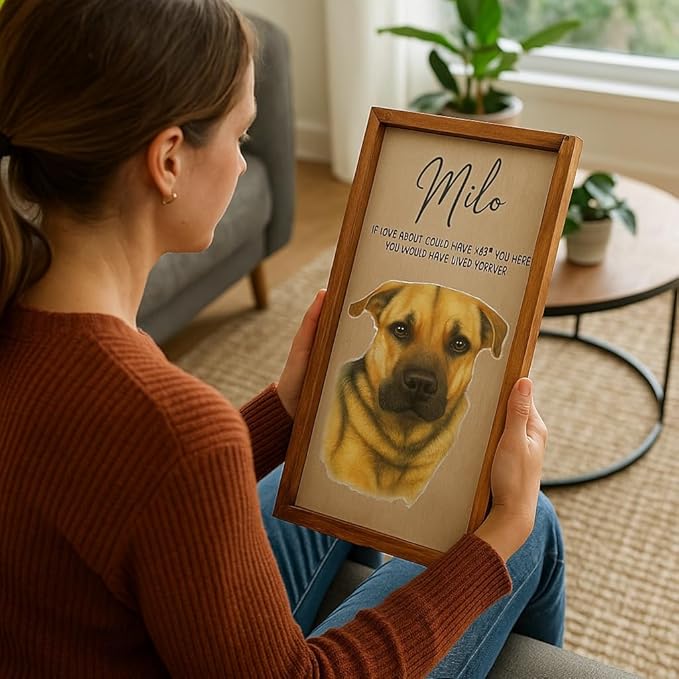 Dog photo Memorial photo Dog picture frame Animal picture frame Pet lost gift - Image 2