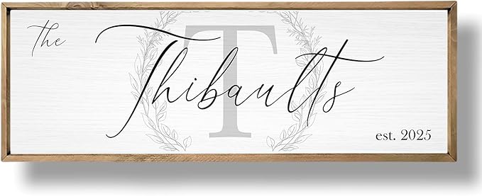 Last Name Signs for Home, Personalized Wall Decor, Monogram Gifts, Framed by YATIE