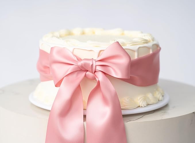 Pink Satin Ribbon 2.5 Inch Double-Faced Valentines Ribbons - Image 5