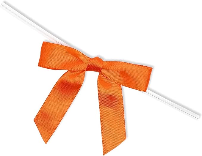 Bright Creations 100 Pack Orange Twist Tie Bows - Image 6