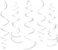 Silver Party Hanging Swirl Decorations Plastic Streamer by WEVEN