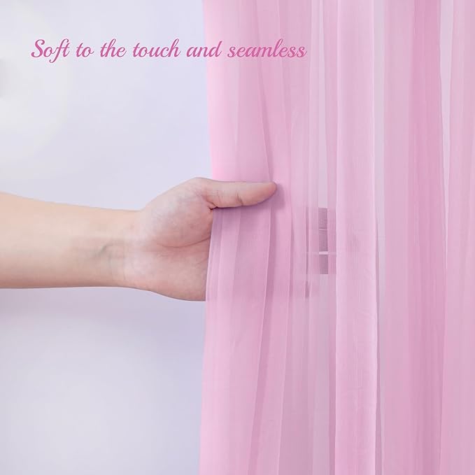 10x10ft Baby Pink Tulle Backdrop Curtain - Image 4