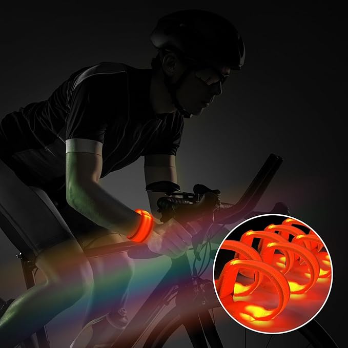 M.best 8pcs LED Light Up Bracelets Glow Flashing Wristbands Glow in The Dark - Image 2