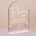 Flower Bar Sign Wedding Decor Clear Acrylic Table Sign by Unknown