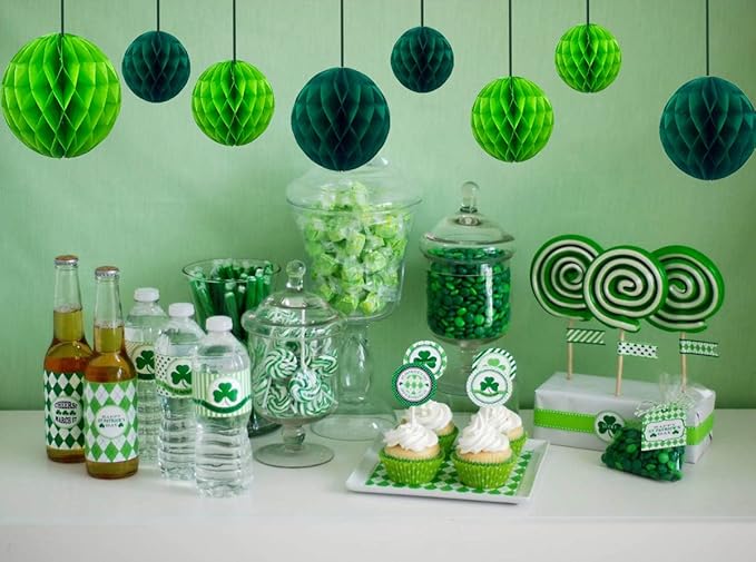 ZOOYOO 12Pcs 6" 10" Honeycomb Balls Decorations Hanging Tissue Paper Pom poms - Image 3