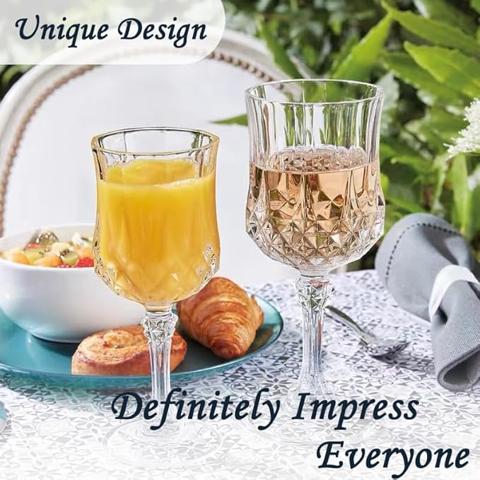 Plastic Wine Glasses，Plastic Goblets Vintage Style Cordial Drinking Glasses - Image 5
