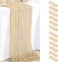 12Pcs Shallow Khaki Cheesecloth Table Runner 120 Inch10FT Champagne Rustic Boho by Unknown