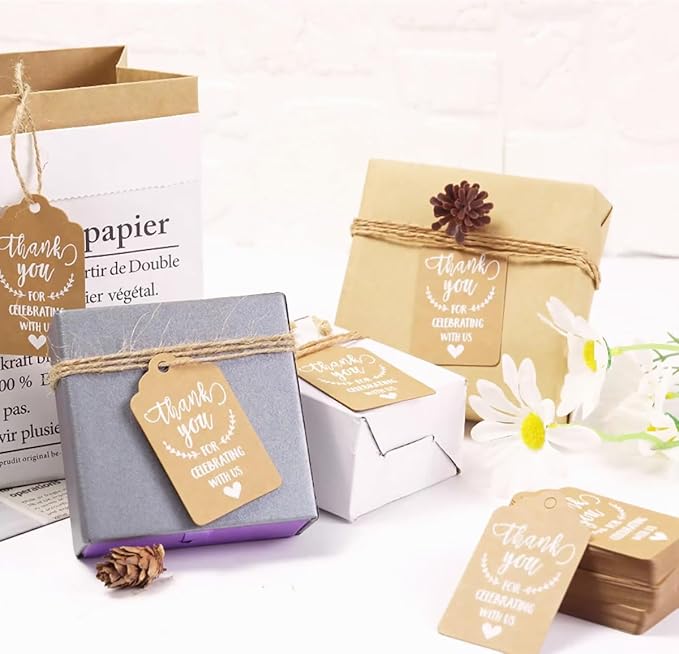100 Pcs Kraft Paper Tags, Thank You - Image 4