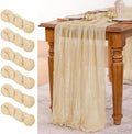 MLMW 6 Pack Champagne Gold Table Runner Cheesecloth Boho Gauze Rustic Cheese by MLMW
