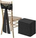 10 PCS Black Satin Chair Sashes Bows Universal Chair Ribbon Ties Back Sash by LooksForwardtoSeeingYou