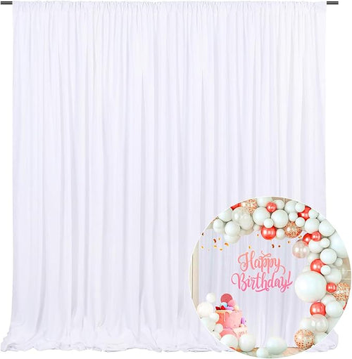 10 x 7 Feet White Backdrop Curtain by ZEBMOON