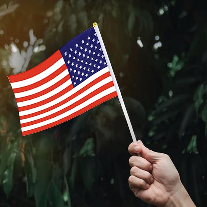 Small American Flags On Stick, Mini Handheld American USA Flag - Image 6