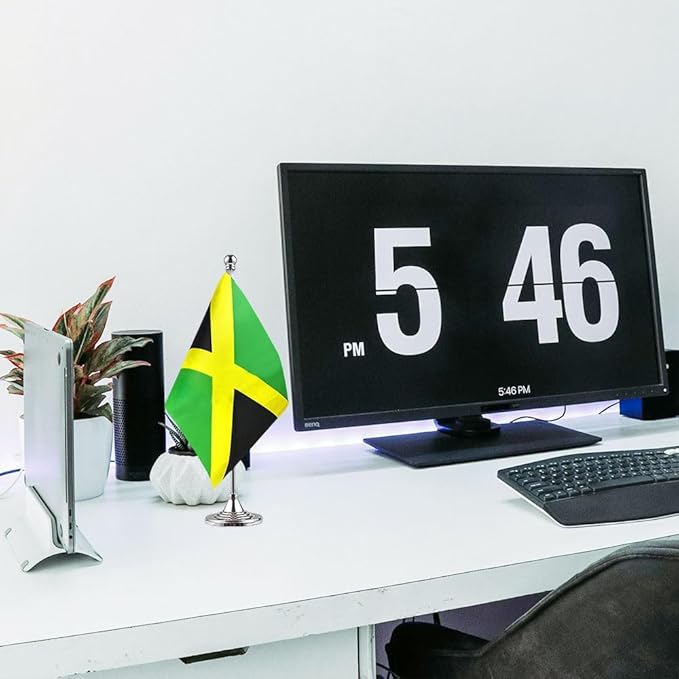 Jamaica Flag Jamaican Flags, Small Mini Jamaican Desk Flag, Used - Image 5