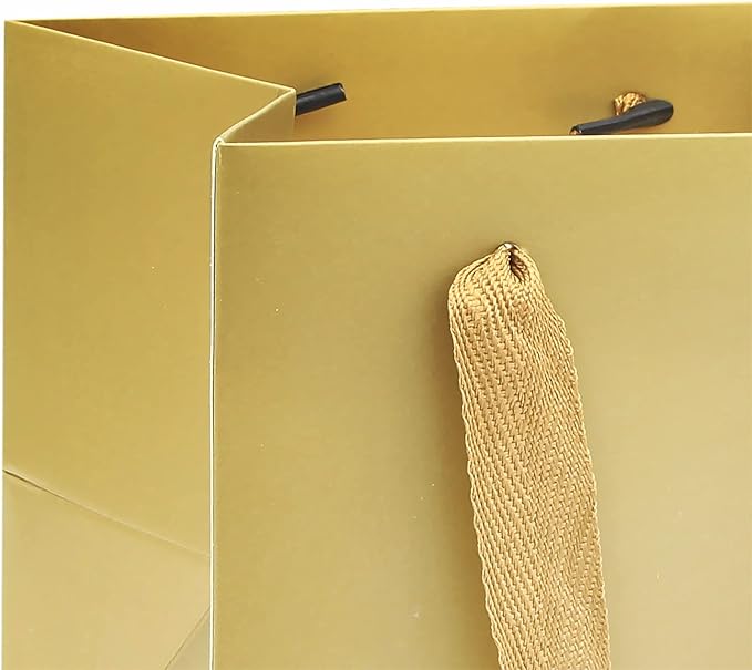 Gold Paper Gift Bag Small Square Bottom Paper Bags - Image 8