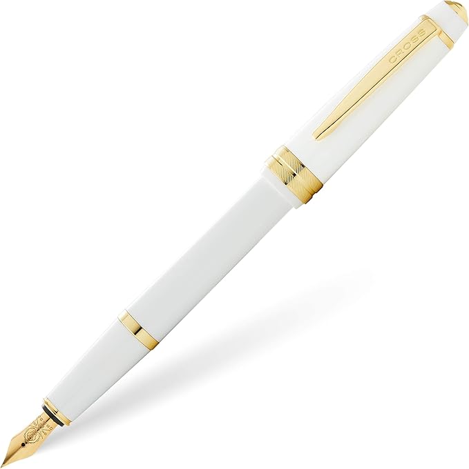 Cross Bailey Light Polished White Resin and Gold Tone Fine Nib Fountain Pen - Image 4