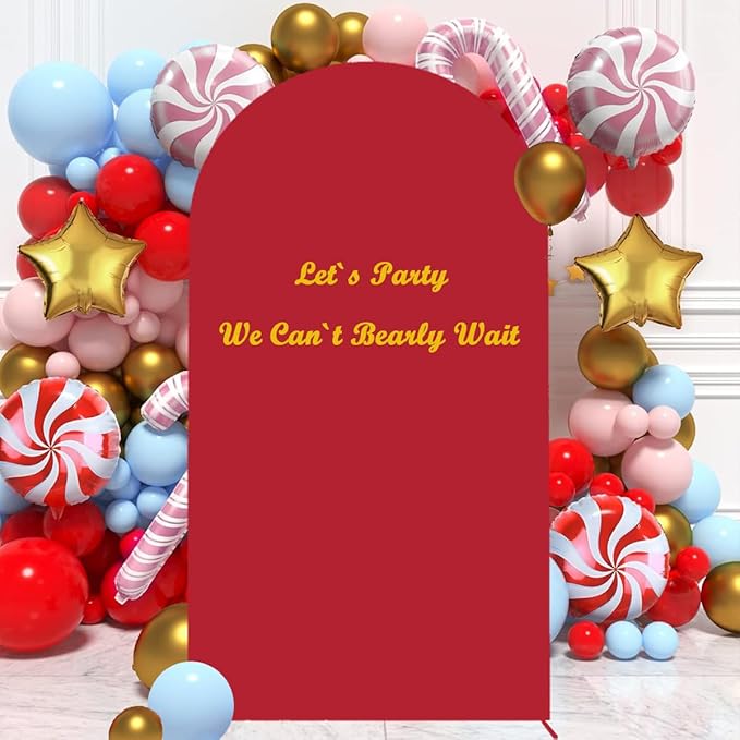 Red Arch Cover Wedding Arch Stand Covers 7.2FT Arch-Backdrop-Cover Spandex Arch - Image 6