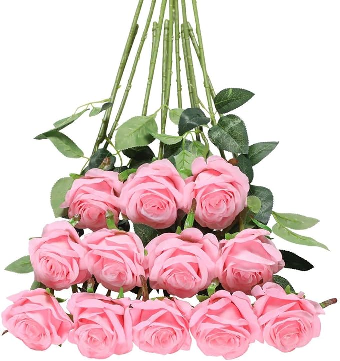 Tifuly Pink Roses Artificial Flowers by Tifuly