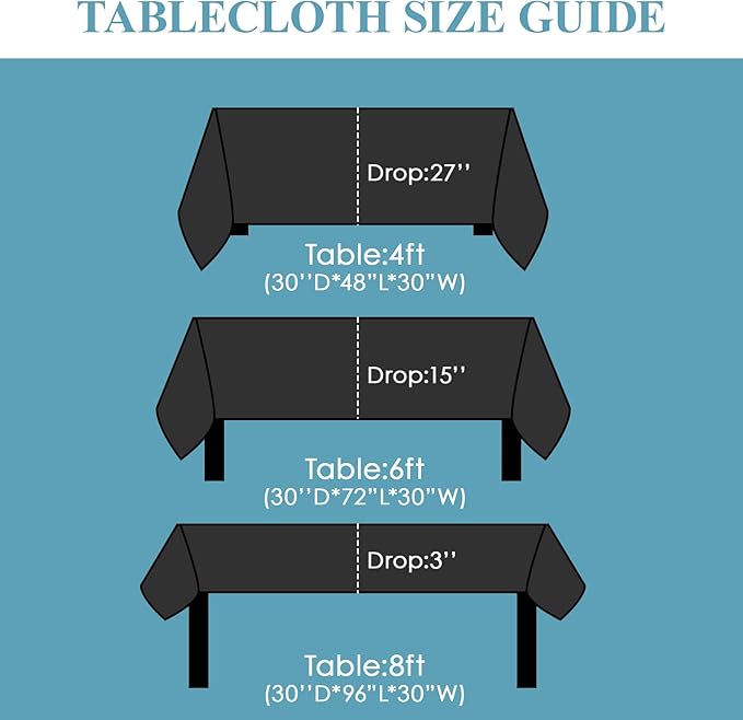 VidaFete Tablecloth 60 * 102inch 6 Pack Rectangle Table Cloth Polyester - Image 2