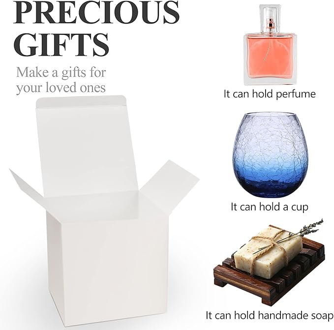 COTOPHER Small Gift Boxes 25 Pack 5x5x5 inches White Gift Boxes - Image 2