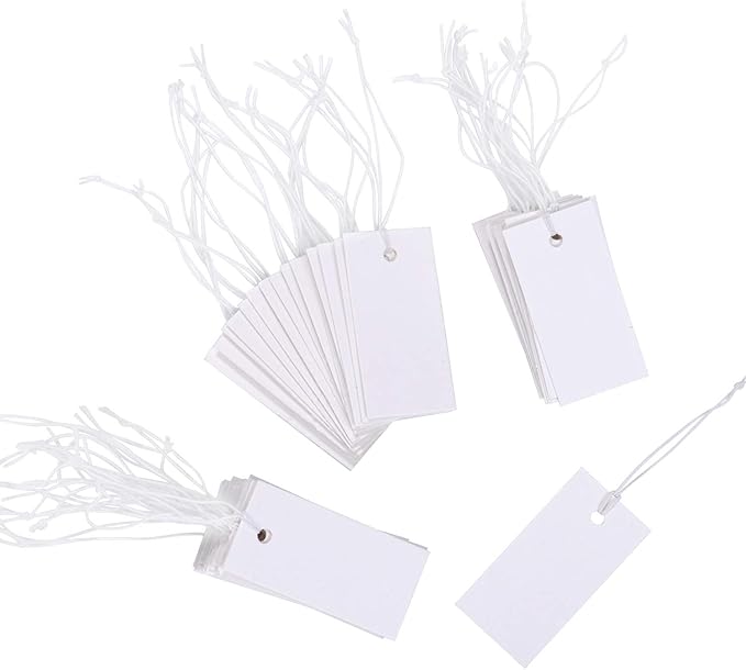 Shappy 300 Pcs 0.8 x 1.58 Inches White Price Display Tags Marking Labels - Image 5