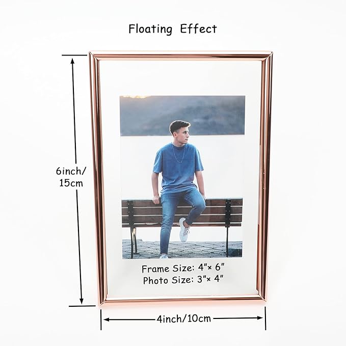 Rose Gold Floating Frame with Romantic Heart, - Image 2