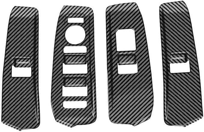 4pcs Carbon Fiber Style Front Rear Doors Window Glass Lift Switch Panel Cover by Deebior