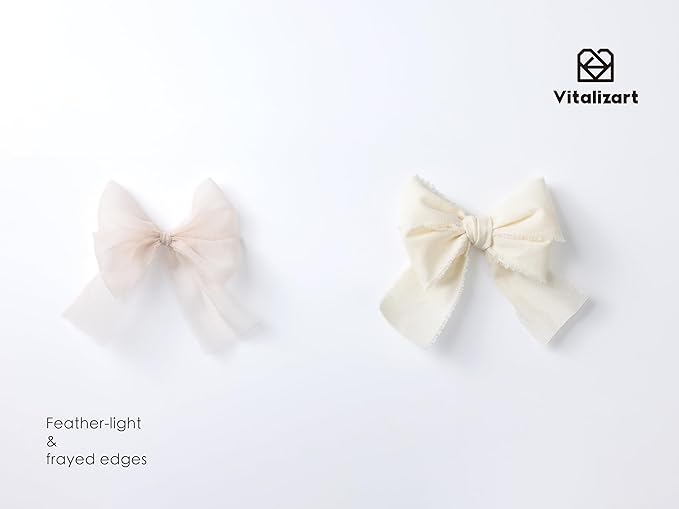 Vitalizart Pink Organza Ribbon Frayed Sheer Organza 1.5" Silk Like Ribbons - Image 4