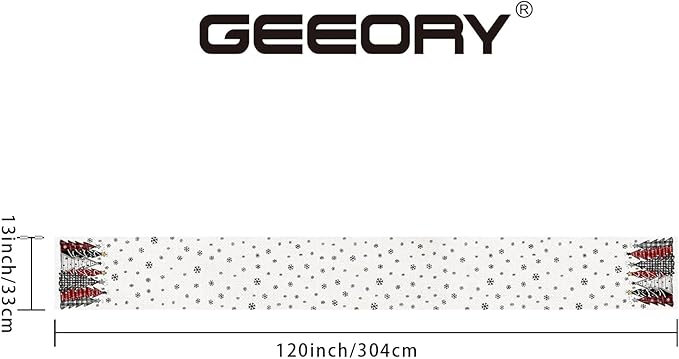 GEEORY Christmas Table Runner 13x120 Inch, Xmas Tees Snowflakes Holiday - Image 8